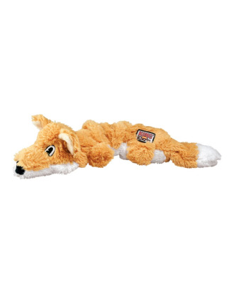 KONG Scrunch Knots Fox - rozciągliwa zabawka dla psa, lisek z wewnętrznym sznurem, bez wypełnienia