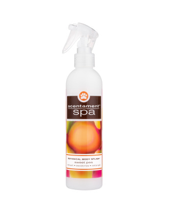 Best Shot Scentament Spa Sweet Pea Spray 236ml - antystatyczna odżywka zapachowa ułatwiająca rozczesywanie sierści, zapach słodkiej brzoskwini