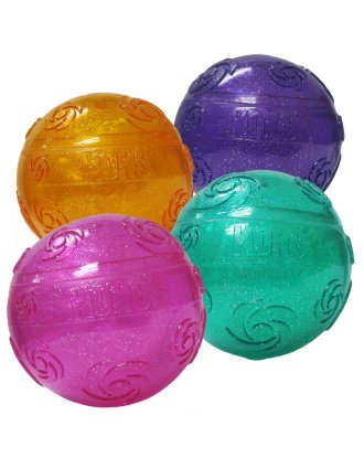 KONG Squeezz Crackle Ball L (8cm) - chrupiąca piłka dla psa, bez piszczałki 