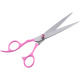 Jargem Pink Lefty Scissors 7" - nożyczki groomerskie proste, leworęczne z ergonomicznych uchwytem 