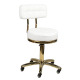 Activ Gold AM-961 - złote krzesło na kółkach, z pikowanym siedziskiem, białe