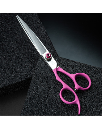 Jargem Pink Lefty Scissors - nożyczki groomerskie proste, leworęczne z ergonomicznych uchwytem 