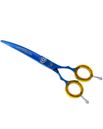 P&W Blue Star Titanium Curved Scissors - nożyczki do strzyżenia zwierząt, gięte