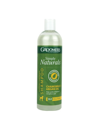 Groomers Naturals Chamomile & Argan Oil Shampoo 500ml - hipoalergiczny szampon dla psa z rumiankiem i olejkiem arganowym, koncentrat 1:15