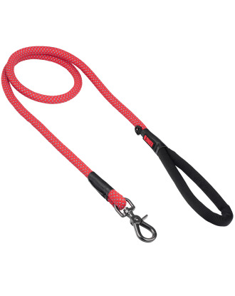KONG Rope Leash One Size Red - smycz linowa dla psa z odblaskowymi przeszyciami, czerwona