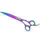 Geib Silver Rainbow Kiss Curved Scissors - wysokiej jakości nożyczki gięte z mikroszlifem i tęczowym wykończeniem