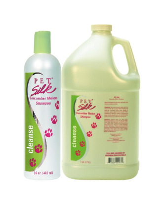 Pet Silk Cucumber Melon Shampoo - uniwersalny szampon wzmacniający sierść, o zapachu ogórka i słodkiego melona, koncentrat 1:16