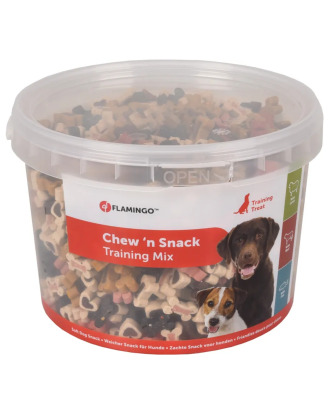 Flamingo Chew'n Snack Training Mix 1,8kg - smaczki treningowe dla psa, z jagnięciną, wołowiną i rybami