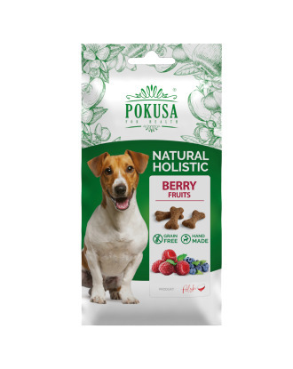 Pokusa Natural Holistic Berry Fruits Snacks 50g - bezzbożowe przysmaki dla psa, z owocami leśnymi