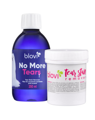 Blovi No More Tears 250ml + Tear Stain Remover 100ml - zestaw do usuwania przebarwień pod oczami dla psów i kotów