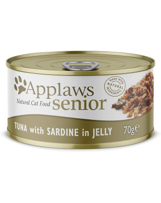 Applaws Cat Senior Tuna with Sardine in Jelly 24x70g - karma mokra dla kota seniora, tuńczyk z sardynką w galarecie