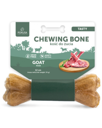 Pokusa Tasty Chewing Bone 55g - wołowa kość do żucia dla psa, z koziną i penisami wołowymi