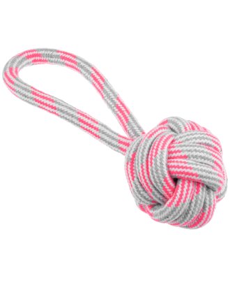 JK Animal Cotton Ball on Rope - ekologiczna piłka na sznurze, zabawka dla psa