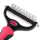Blovi Double Undercoat Rake Pink 7,5cm - dwustronny trymer dla psa, różowy