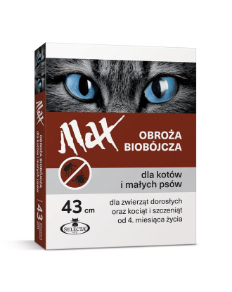 Selecta HTC Max 43cm - obroża biobójcza dla małych psów i kotów, brązowa