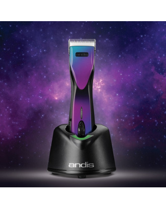 Andis Pulse ZR II Purple Galaxy - profesjonalna maszynka bezprzewodowa, 5-biegowa z dwoma akumulatorami i ostrzem CeramicEdge nr 10 (1,5mm) w limitowanym kolorze