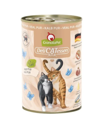 GranataPet DeliCatessen Veal Pur - bezzbożowa mokra karma dla kota, cielęcina
