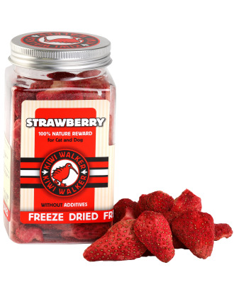 Kiwi Walker Snacks Strawberry 25g - 100% truskawki, liofilizowane, naturalne przysmaki dla psa i kota
