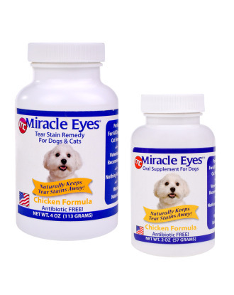 Miracle Eyes Tear Stain Reducer Chicken Formula - naturalny suplement diety likwidujący przebarwienia na sierści i zacieki pod oczami (bez antybiotyku), kurczak