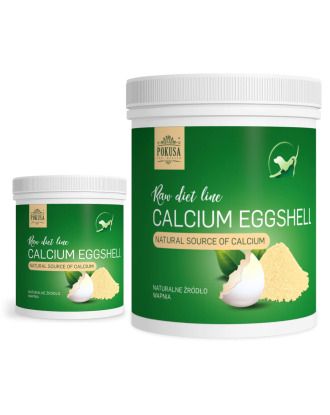 Pokusa RawDietLine Calcium Eggshell - preparat ze skorupek jaj kurzych, wzmacniający kości i zęby