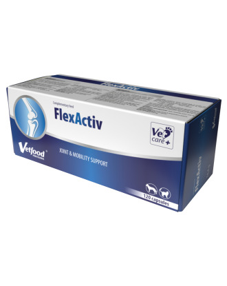 Vetfood FlexActiv 120tbl. - tabletki na stawy dla psa, kota, preparat wspomagający aparat ruchu