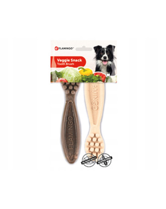Flamingo Veggie Snacks 14,5cm - gryzaki dla dużego psa w kształcie szczoteczki do zębów 