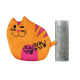 KONG Refillables Purrsonality Sassy - szeleszcząca zabawka dla kota z kocimiętką, pomarańczowy kot z zapasem kocimiętki