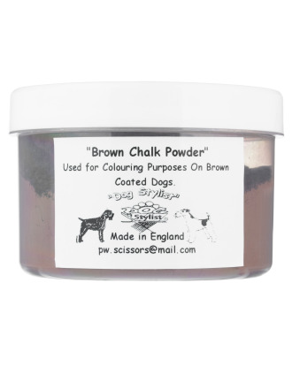 P&W Dog Stylist Brown Chalk Powder 150g - brązowa kreda koloryzująca do sierści, made in UK