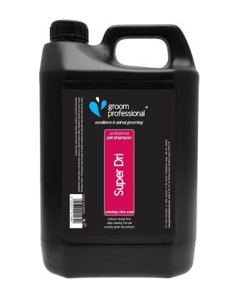 Groom Professional Super Dri Shampoo 4l - szampon dogłębnie oczyszczający i skracający czas suszenia sierści, koncentrat 1:10