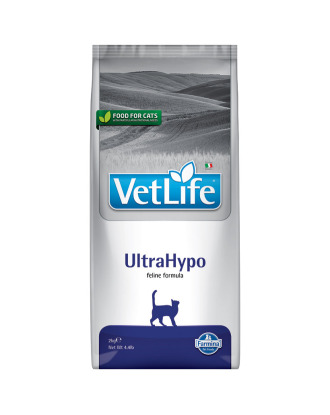 Farmina Vet Life Cat UltraHypo 2kg - monobiałkowa karma weterynaryjna dla kotów z alergiami, nietolerancjami pokarmowymi i problemami jelitowymi