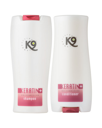 K9 Keratin+ Moisturizing - zestaw szampon + odżywka z keratyną, regenerująco-nawilżający