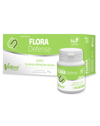 Vetfood Flora Defense - preparat wspomagający podczas antybiotykoterapii, biegunki, dla psa i kota