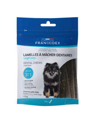 Francodex Dental Chews 15szt. - przysmaki dentystyczne dla bardzo małych psów, usuwające kamień i brzydki zapach z pyska