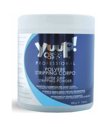 Yuup! Professional Super Grip Stripping Powder 200g - super mocny puder do trymowania i czyszczenia sierści, dla psów z białym umaszczeniem