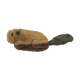 KONG Cat Refillables Catnip Beaver - mała zabawka z kocimiętką dla kota, pluszowy bóbr z zapasem kocimiętki