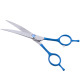 Jargem Blue Curved Scissors - nożyczki groomerskie gięte z ozdobną śrubą, niebieskie