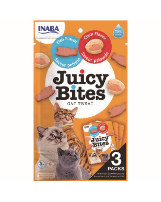 Inaba Juicy Bites Treat 3x11,3g - miękkie przysmaki dla kota, ryby i małże