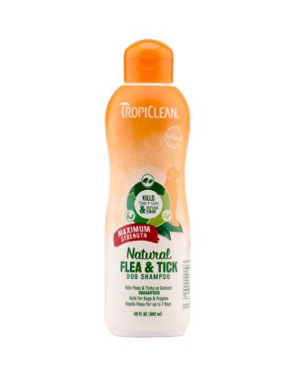 Tropiclean Natural Flea & Tick Dog Shampoo szampon dla psa do walki z pchłami, kleszczami i komarami