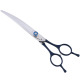 Jargem Blue Curved Scissors - nożyczki groomerskie gięte z ozdobną śrubą, granatowe