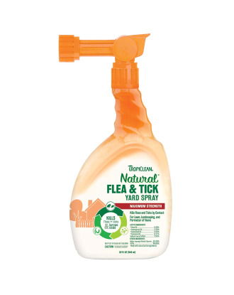Tropiclean Natural Flea & Tick Yard Spray 946ml - spray do ogrodu, na trawniki i wokół domu, do zabijania pcheł, kleszczy