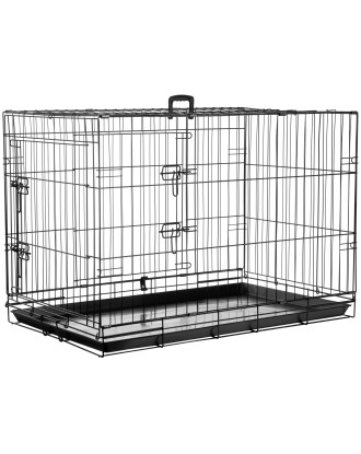 Flamingo Mezo Black L - metalowa klatka dla psa, 56x92x64cm