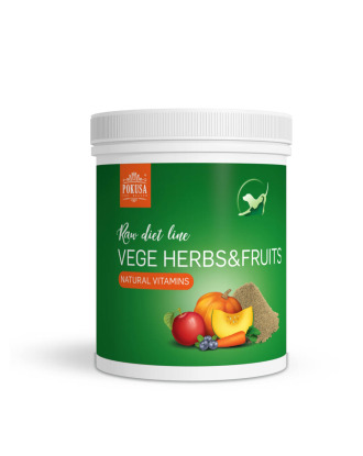 Pokusa RawDietLine Vege Herbs & Fruits - sproszkowane zioła, warzywa i owoce, źródło witamin i błonnika pokarmowego