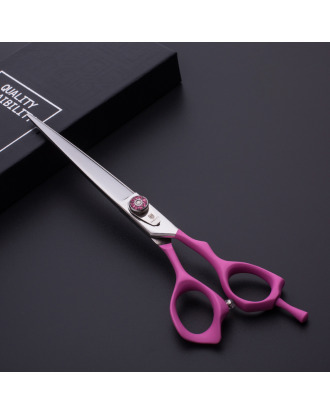 Jargem Pink Straight Scissors - nożyczki groomerskie proste z miękkim i ergonomicznych uchwytem w różowym kolorze