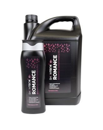 Show Tech+ Pro Romance 2in1 - szampon z odżywką 2w1 dla psa i kota, do suchej i zniszczonej sierści, koncentrat 1:20