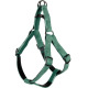 Flamingo Harness Step&Go Delu Green - szelki step in dla psa, z eko-skóry, z podszyciem z neoprenu, zielone