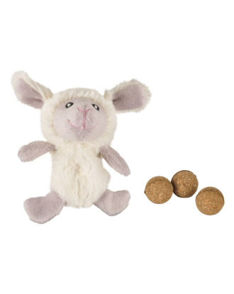 Flamingo Little Sheep Catnip - pluszowa zabawka dla kota, owieczka z kocimiętką