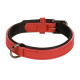 Flamingo Collar Binti Red - skórzana obroża dla psa z podszyciem, naturalna skóra, neopren, czerwona