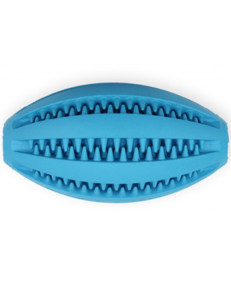 Pet Nova Dental Rugby 11cm - piłka dla psa z otworami na smakołyki i wypustkami masującymi zęby i dziąsła