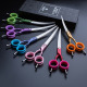 Jargem Asian Style Light Curved Scissors 6,5" - bardzo lekkie, gięte nożyczki z kolorowymi ringami, do strzyżenia w stylu koreańskim  - Niebieski