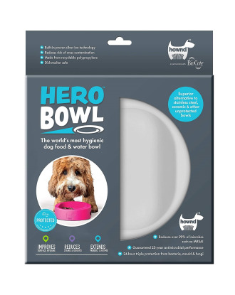 Hownd Hero Bowl - antybakteryjna miska dla psa, szara